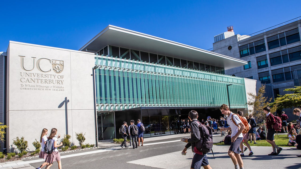 An image of the front of the Ratā building at the University of Canterbury